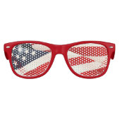 赤い白と青の星とストライプ キッズサングラス (正面)