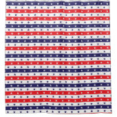 赤い白と青の星とストライプ シャワーカーテン (正面)