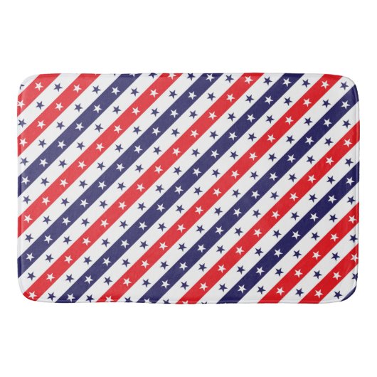 赤い白と青の星とストライプ バスマット (正面)