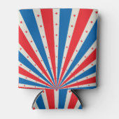 赤い白と青の星とストライプ 缶クーラー (正面)