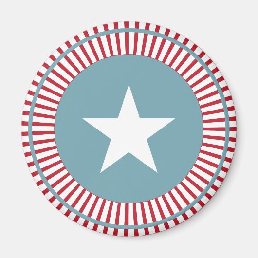 赤い白と青の星と縞模様の磁石 マグネット (正面)