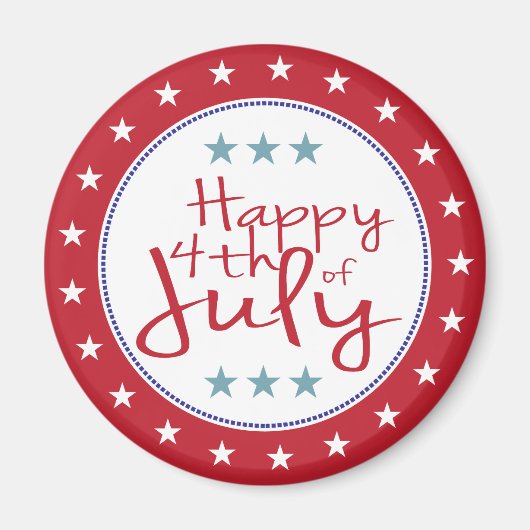 赤い白と青の星と縞模様の磁石 マグネット (正面)