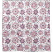 赤い白と青の星と花火 シャワーカーテン (正面)