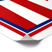 赤い白と青の星デザインを追加文字 ポスター (角)