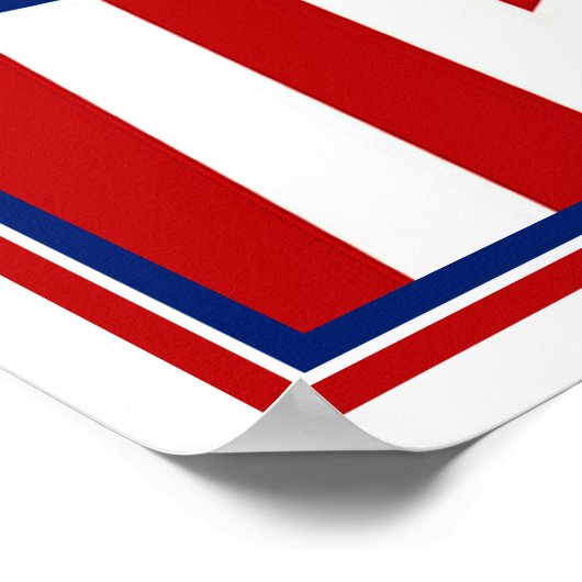 赤い白と青の星デザインを追加文字 ポスター (角)