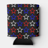 赤い白と青の星パターン 缶クーラー (裏面)
