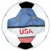 赤い白と青の星条旗 サッカーボール (正面)