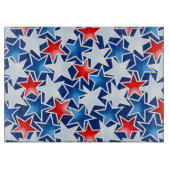 赤い白と青の星 カッティングボード (正面)