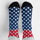 赤い白と青の星 ソックス (上部)