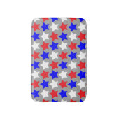 赤い白と青の星 バスマット (正面縦)