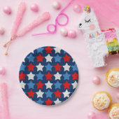 赤い白と青の星 ペーパープレート (パーティー)