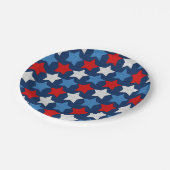 赤い白と青の星 ペーパープレート (アングル)