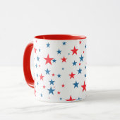 赤い白と青の星 マグカップ (正面左)