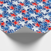 赤い白と青の星 ラッピングペーパー (角)