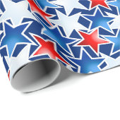 赤い白と青の星 ラッピングペーパー (ロールコーナー)