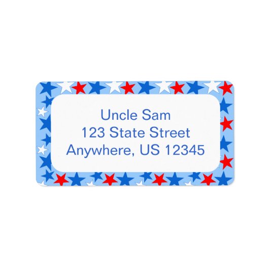 赤い白と青の星 ラベル (正面)