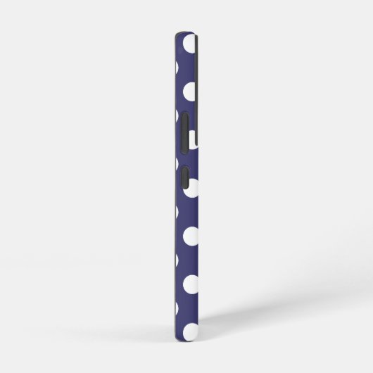 赤い白と青の水玉模様とストライプパターン SAMSUNG GALAXYケース (右側面)