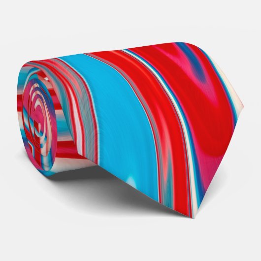赤い白と青の注絵を描注タイ ネクタイ (ロール)