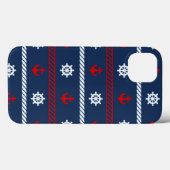 赤い白と青の海パターン Case-Mate iPhoneケース (裏面 (横))