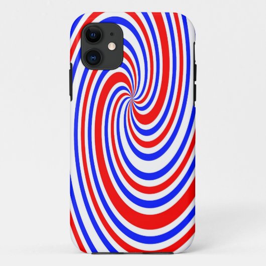 赤い白と青の渦巻き Case-Mate iPhoneケース (裏面)