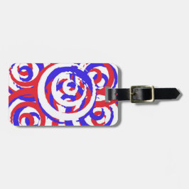 赤い白と青の渦 ラゲッジタグ