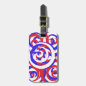 赤い白と青の渦 ラゲッジタグ (正面縦)