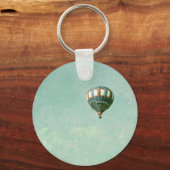 赤い白と青の熱気球 キーホルダー (正面)