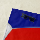 赤い白と青の男の子バレーボールパーソナライズされた ビーチタオル (インサイチュ)