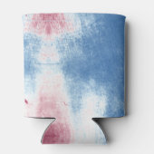 赤い白と青の絞り染めパーソナライズされたは巻き付け 缶クーラー (裏面)