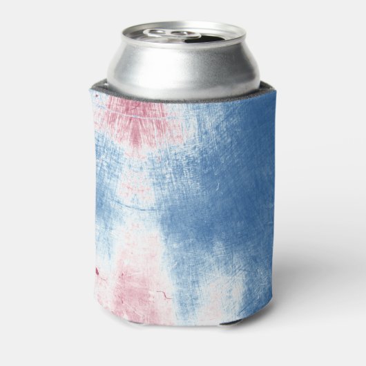 赤い白と青の絞り染めパーソナライズされたは巻き付け 缶クーラー (缶裏面)