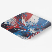 赤い白と青の絵を描(ばちゃばちゃ)跳ねるとドリップ ペーパープレート (傾斜あり)