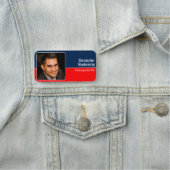 赤い白と青の背景のカスタム写真 名札 (インサイチュ)