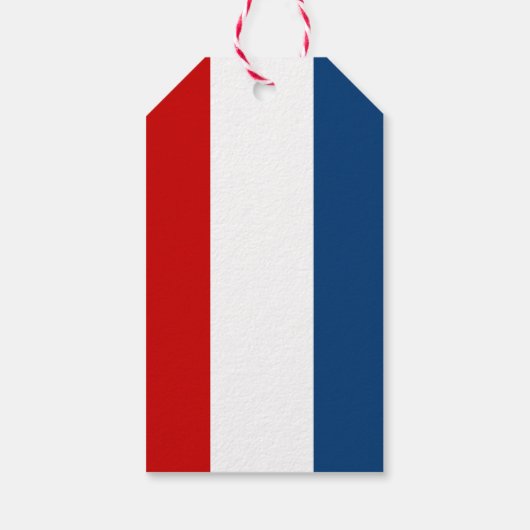 赤い白と青の贈り物ラベル ギフトタグ (裏面)