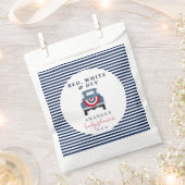 赤い白と青の赤ちゃんシャワーのお願い フェイバーバッグ (クリップ留めされた状態)