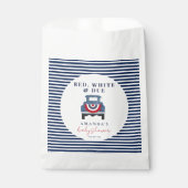 赤い白と青の赤ちゃんシャワーのお願い フェイバーバッグ (正面)