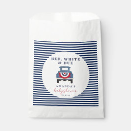 赤い白と青の赤ちゃんシャワーのお願い フェイバーバッグ