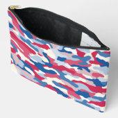 赤い白と青の迷彩大 アクセサリーポーチ (見開き)