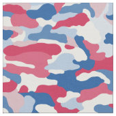 赤い白と青の迷彩画（小規模） ファブリック (クローズアップ)
