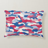 赤い白と青の迷彩 アクセントクッション (裏面)