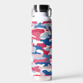 赤い白と青の迷彩 ウォーターボトル (正面)