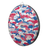 赤い白と青の迷彩 ダーツボード (正面右)