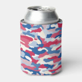 赤い白と青の迷彩 缶クーラー (缶正面)