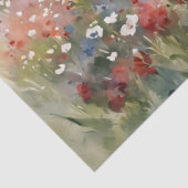 赤い白と青の野生の花の切り離し 薄葉紙 (詳細)