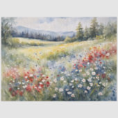 赤い白と青の野生の花の切り離し 薄葉紙 (正面)