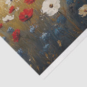 赤い白と青の野生の花の切り離し 薄葉紙 (詳細)