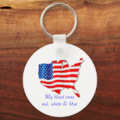赤い白と青 キーホルダー (正面)