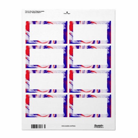 赤い白と青 ラベル (フルシート)