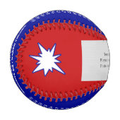 赤い白と青、印刷カスタムベースボール 野球ボール (正面左)