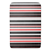 赤い白と黒のストライプ バスマット (正面縦)