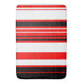赤い白と黒のストライプ バスマット (正面縦)